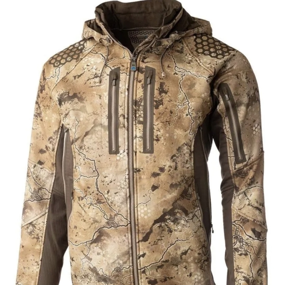 Pnuma Outdoors Selkirk Hooded Waterproof Hunting Jacket, Terra Camo Size Large